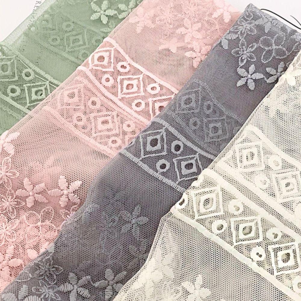 Ribbon Embroidery Lace Scarf Thin Lace Scarves Sweet Flower Scarf  Dress Decor
