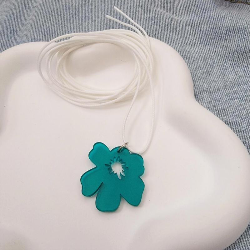 Sweet Irregular Flower Pendant Necklace Party Jewelry Fashion Statement Choker Fashion Simple Cord Collar Necklace