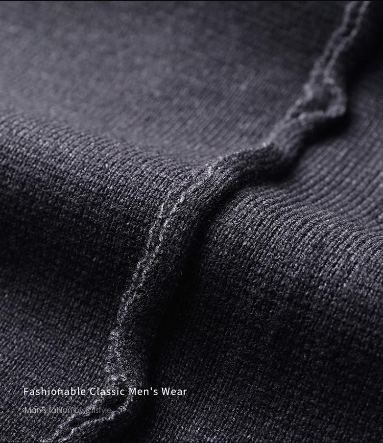 Douyin Herrstickad Rundhalsad Långärmad Knäppning Tröja