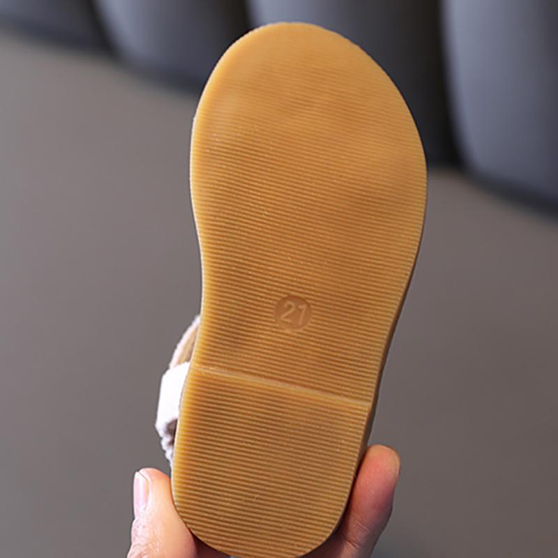 Girls Sandals Kids Summer Roman legant Pearl Rhinestone Party Princess Shoe Flats Non-slip Casual Girl Beach Sandal