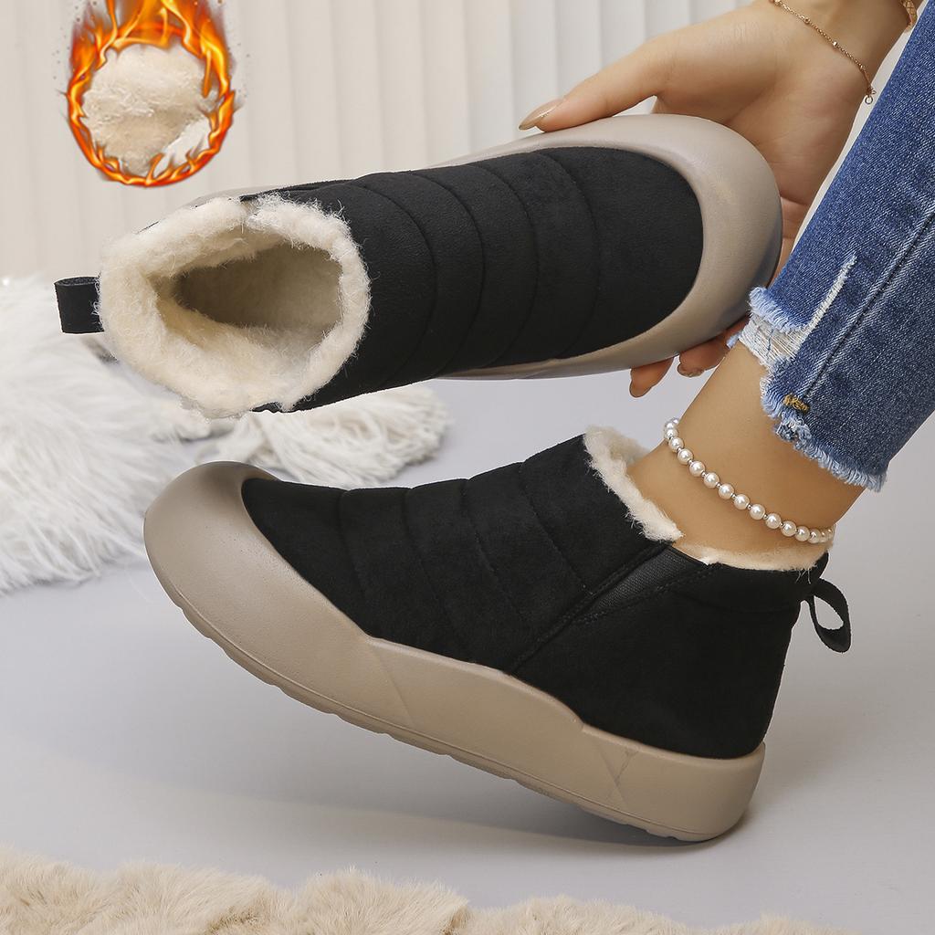 Fashion 2025 New Women Ankle Boots Retro Thickened Fluff Shoes Female Outdoor Thick Slip-on Snow Boots Women Casual Warm Non-Slip Boots