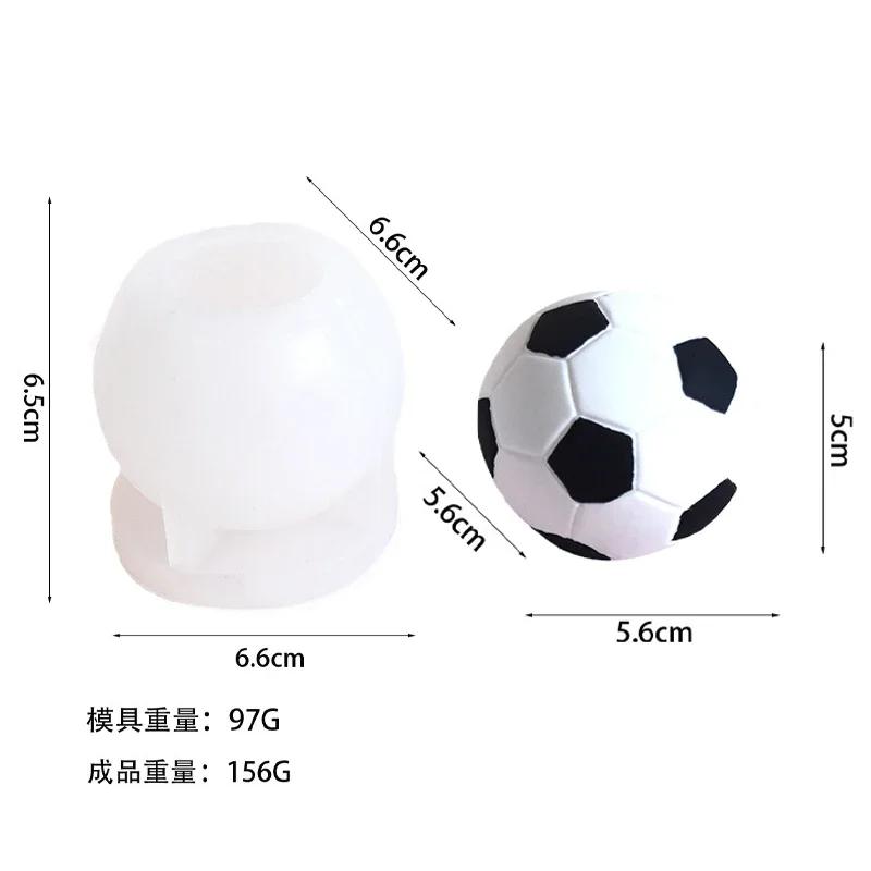Mini Football Crafts Silicone Mold 3D Football Candle Soap Gypsum Resin Cement Mould Home Decoration Party Gift