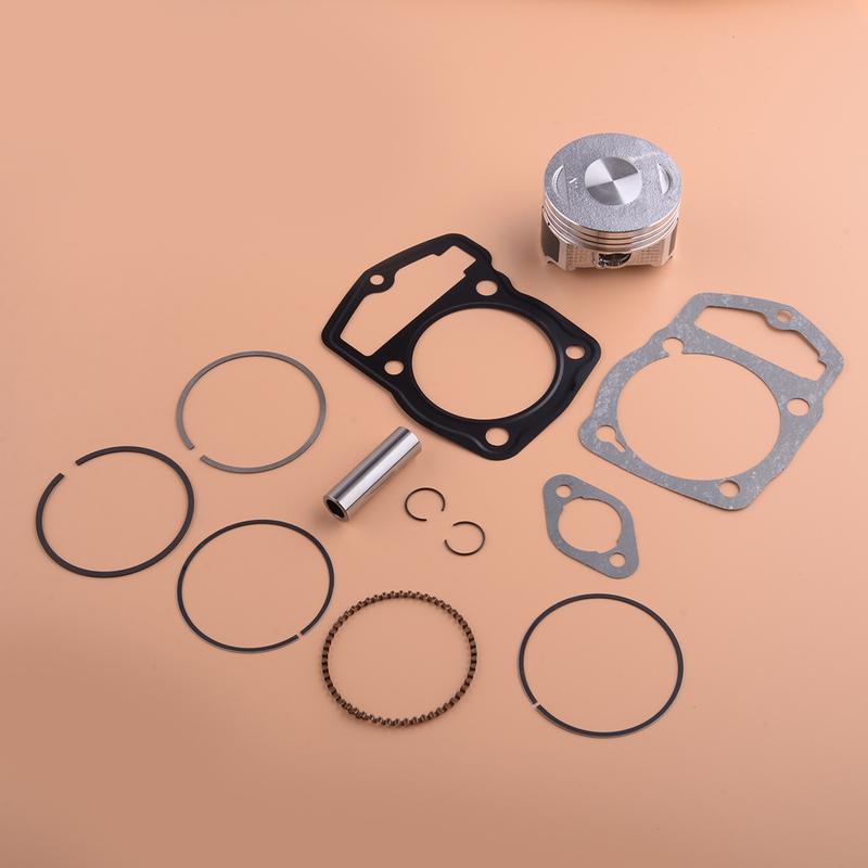 13011-KT0-305 1 set Seturi de garnituri pentru segmente de piston, metal argintiu, 65,5 mm x 43 mm, potrivite pentru Honda XL200R XR200R XR200 1983