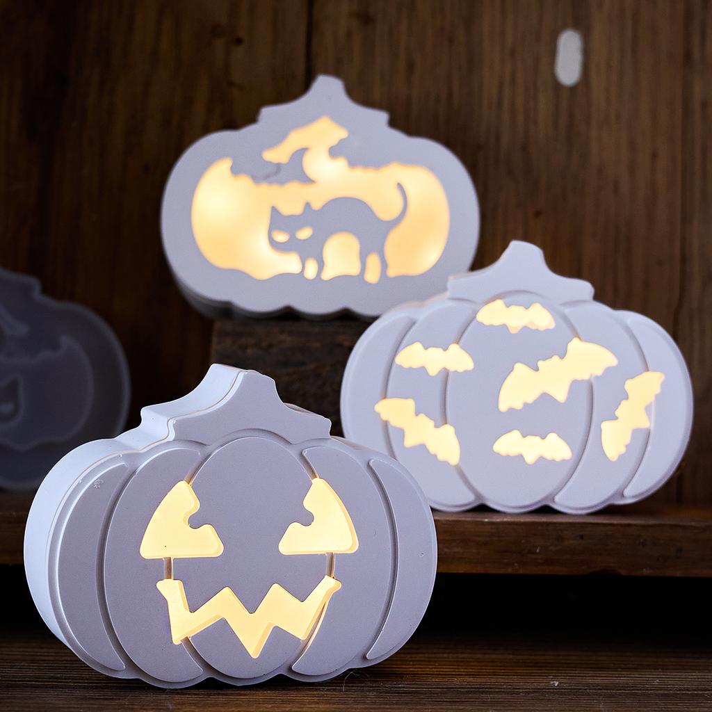 Hollow Atmosphere Light Ornament Silicone Mold DIY Halloween Pumpkin Gypsum Molds Resin Plaster Gift Storage Box Craft Making