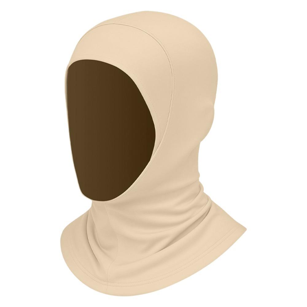 

Elegant Ice Silk Women Hijab Scarf Neck Protection Lightweight Instant Hijab Solid Color Spandex Head Cover Lady бежевый