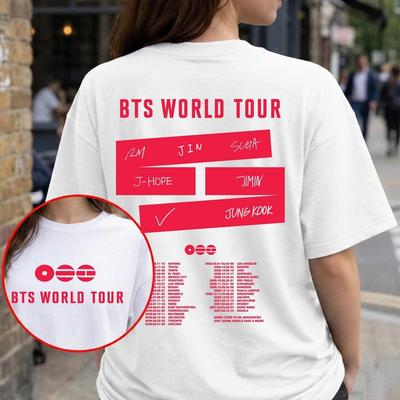 BTS Arirang Album World Tour Unisex Cotton Tshirt Kpop Boy Band 2026 Summer New Men's Women's Oversize Hallyu Fashion Shirt
