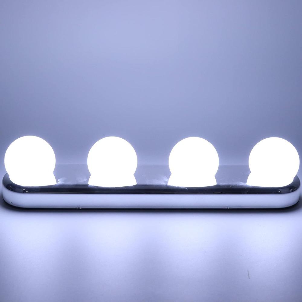 Silver Mirror Lights 4 Bulbs Vanity Lights Makeup Vanity Lights Living Room Bathroom Dressing Room