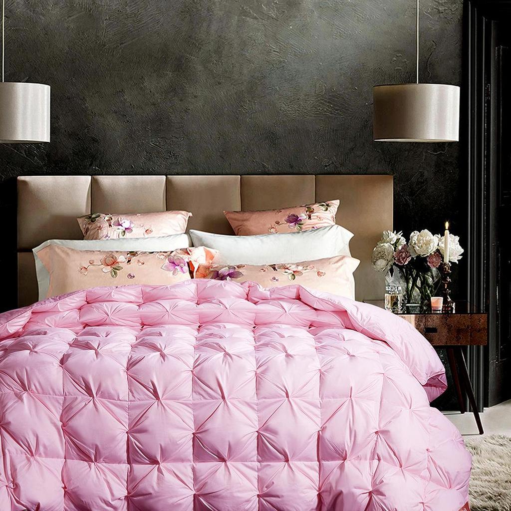 Court Style Soft Silk Twist Solid Color Down Quilt Shell - Silent Semi-Finished Version