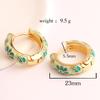Vintage Enamel Flower Chunky Hoop Earrings For Women Retro Metal Geometric Circle Small Statement Earrings Party Jewelry Gift