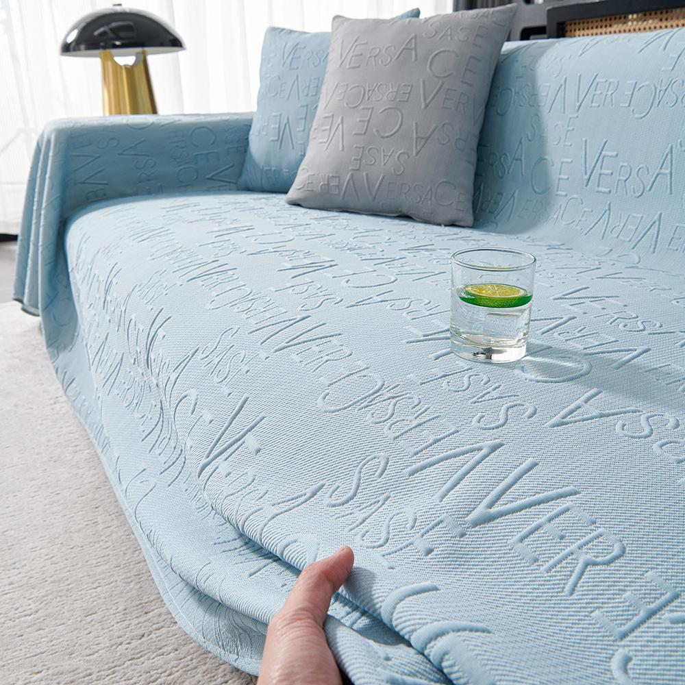 

Прохладное ощущение, летнее цельное диванное полотенце из искусственной кожи, простой современный чехол для дивана, устойчивый к царапинам, можно стирать в машине 180*130CM