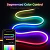 Tuya WiFi LED Neon Strip Light 24V RGBIC Dimmable LED Strip Bluetooth APP Control Waterproof Silicone Tube Neon Tape Wall Decor