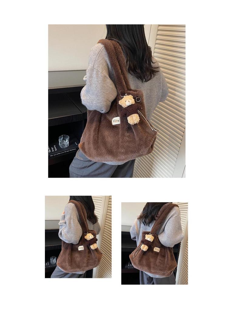 Schicke Plüsch-Umhängetasche für Damen - 2025 Herbst/Winter Nischen-Design Schulterhandtasche