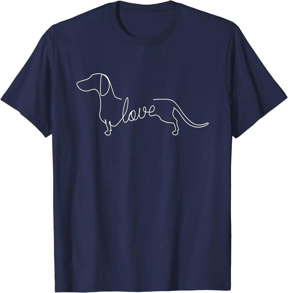 Bassotto Chiweenie Cane Salsiccia Amore Arte Schizzo Regalo Maglietta Uomo Donna Maglietta Grafica Magliette Casual Cotone Quotidiano Quattro Stagioni