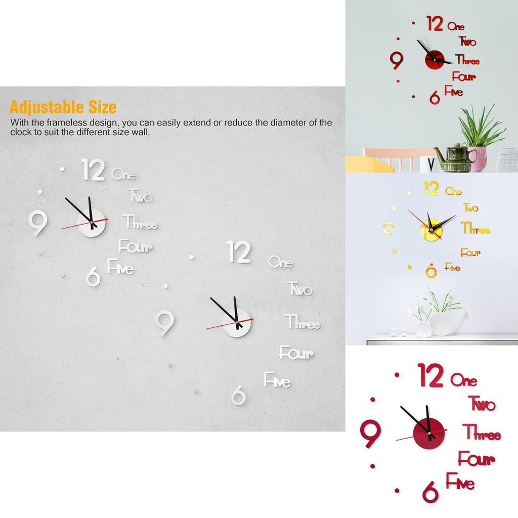 Elegant Large Wall Clock With 3d Stickers And Roman Numerals For Home Decor