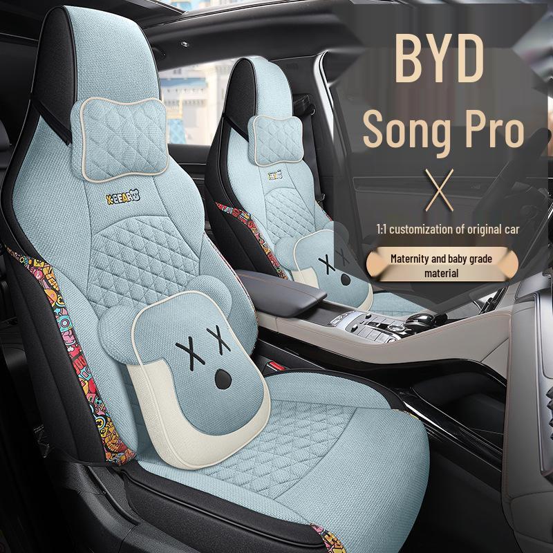 BYD Song Pro Linen Cartoon Seat Cover - All-Season Universal Cushion
