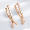 Fashion Glossy V Shape Dangle Earrings For Women Simple  Rose Gold Color Earrings High Quality Daily Fine Jewelry