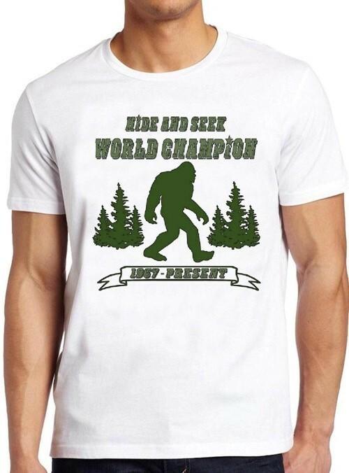 Big Foot Hide and Seek Champion Vintage Sasquatch Cool Gift Tee T Shirt M186 XL