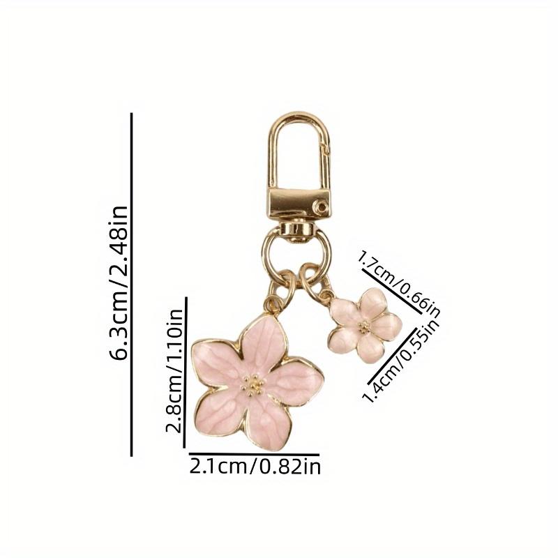 Alloy Sakura Flower Keychain Graceful Floral Design with Tag Suitable for Bag Charm Car Keys Couples Birthday & Holiday Gifts Pink Gifts