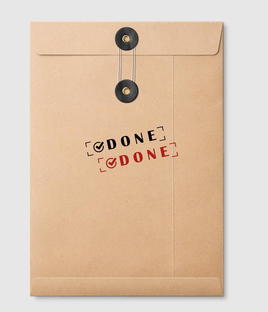 Printtoo Done Self Inking Rubber Stamp Pre-Inked Office Stamp- Home Office Business Stationery, Black- 42 X 9