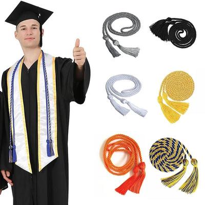 Cordões de Honra de Formatura com Borlas - Fio de Poliéster Decoração de Toga de Bacharel Cordão de Estudante Acadêmico
