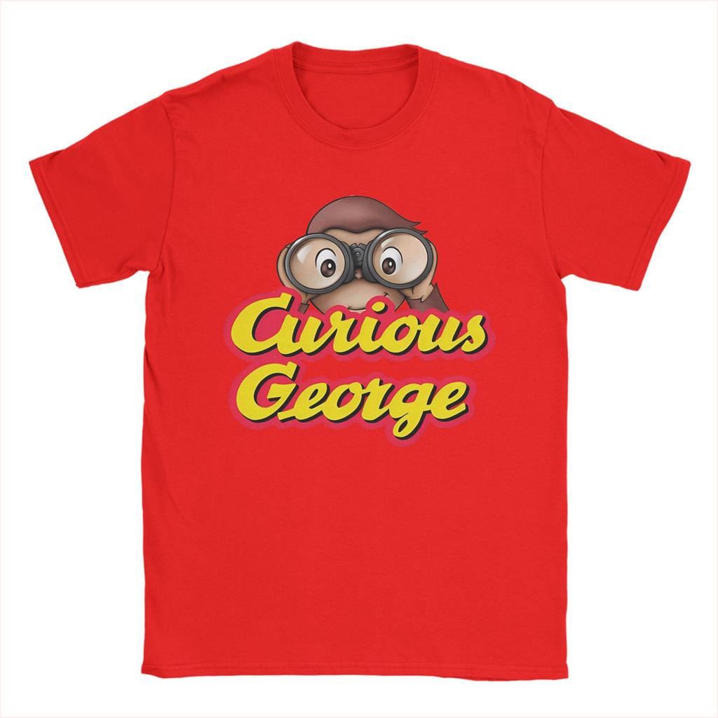Męskie Damskie Urocze Małpka George Koszulki Bawełniane Topy Nowość Krótki Rękaw Okrągły Dekolt T-shirty 4XL 5XL Koszulka