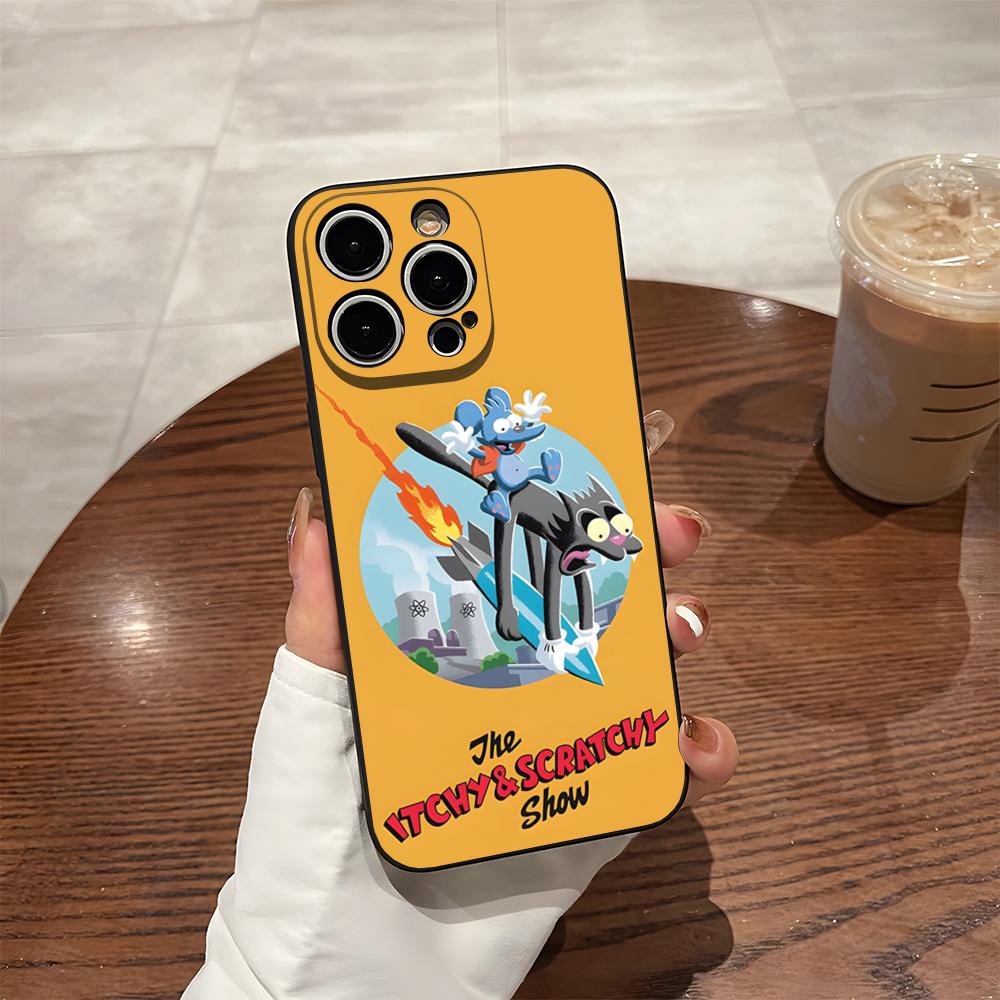 ITCHY SCRATCHY Phone Case For 15 Pro Max Iphone 14 Pro Max 12 16 13 Pro 11 Xr X Xs 8 7 Plus Silicone Back Cover