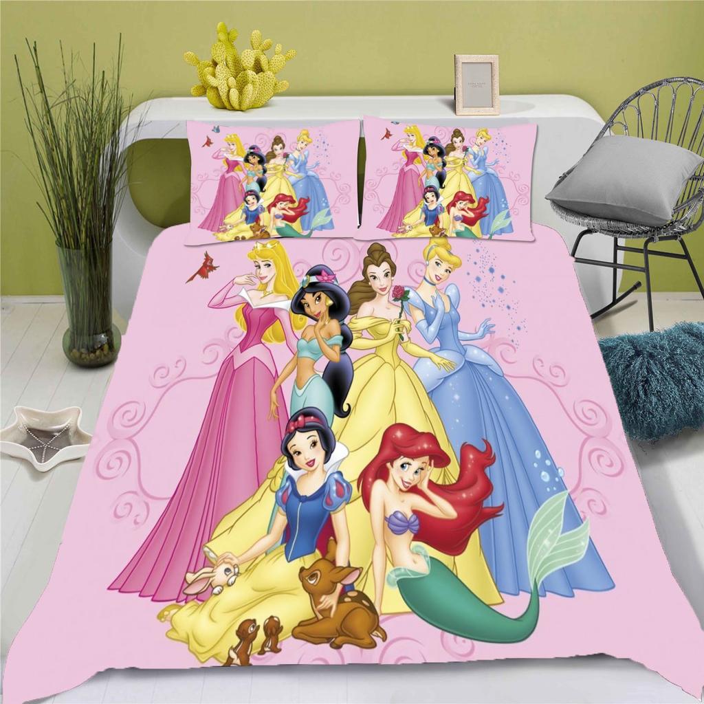 Princess Series Duvet Cover Set Printed Bedding 3d Children'S Bedding Set Cute Printed Cartoon Quilt Cover Anime Home