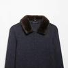 Women's Faux Fur Turn-Down Collar Knitted Cardigan - European and American Fashion