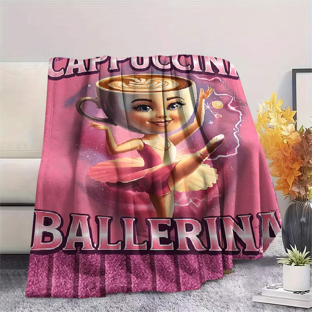 1PC Ballerina Patterned Flannel Blanket Suitable For All Seasons for Home Decor Warmth and Comfort Gifts Holiday Present