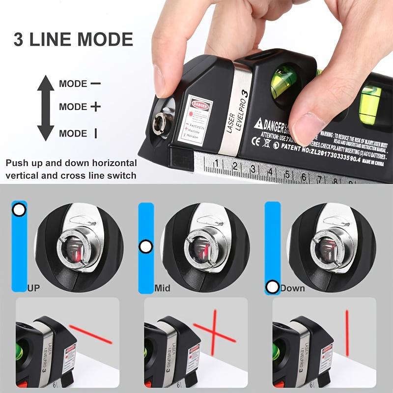 1pc Laser Level, Marking Tool, Multi-purpose Laser Level Kit, Standard Crosshair, Laser Level Beam Tool, with Metric and Imperial Tape Measure