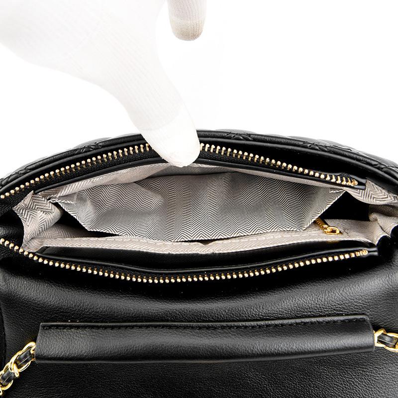 Trendy Women's Bag Soft Leather Texture Chain Bag for Women's Fashion Versatile One-shoulder Crossbody Small Square Bag Embroidered Diamond Bag