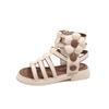 Mädchen Römersandalen Seitenreißverschluss Kinder Strandschuhe Offene Zehen Weiche Sohle 2025 Sommer Neu Kindersandalen Prinzessin Blumen Süß