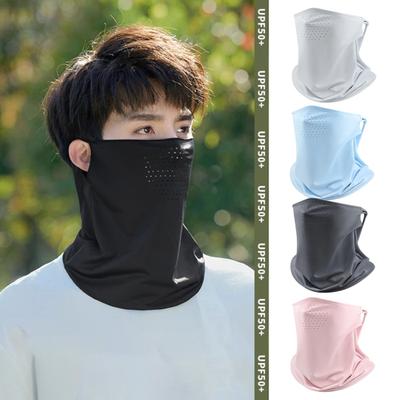 Sun Protection Guard Quick-Dry Fabric Ice Silk Face Guard with Breathable Mesh Cooling Fabric Extended Neck Gaiter Anti-UV Face Guard