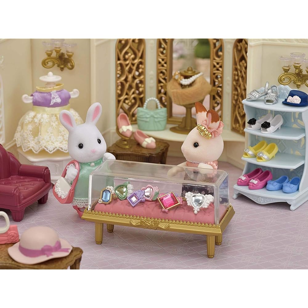 EPOCH Sylvanian Families Town Fashion Coordination Set Glitter Jewelry Collection PVC Toy