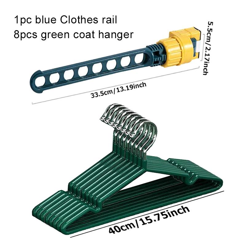 5/8pcs Hangers 8Holes Clothesline Plastic Hanger Non-slip Stainless Steel Pants Clip Portable Household Essentials Dormitory TMZ