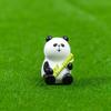 4 Pcs Mini Panda Figurine Miniature Cartoon Panda Sculpture Cute Tiny Resin Animal Statue for Shelf Fairy Garden Decor Funny Gift for Panda Lovers