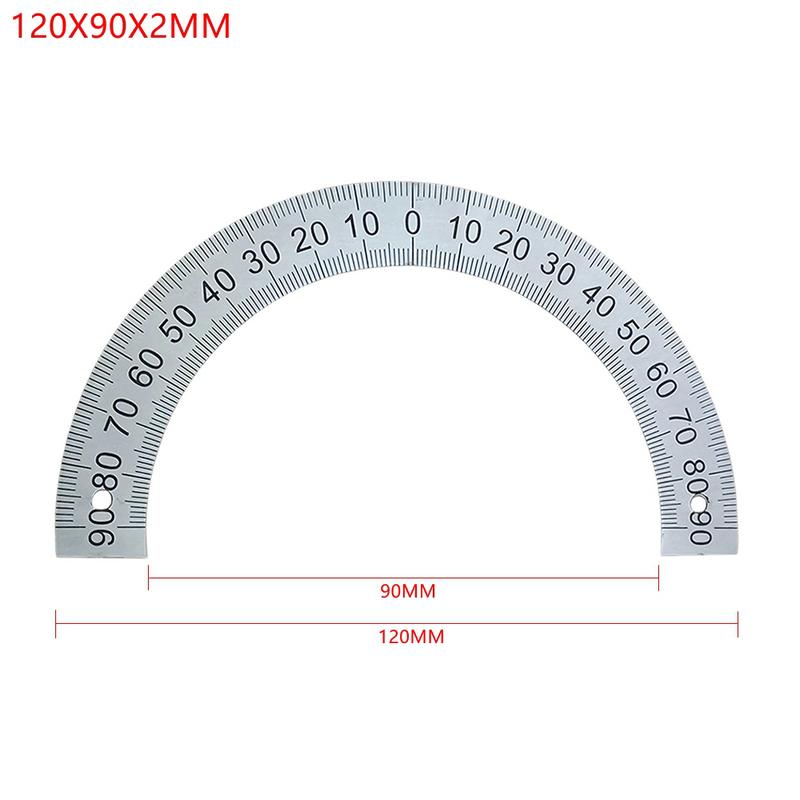 Semicircular Stainless Steel Dial Positioning Hole Protractor Ruler Angle 180 Dial 60MM 80MM 120M 240MM Measurement Tools