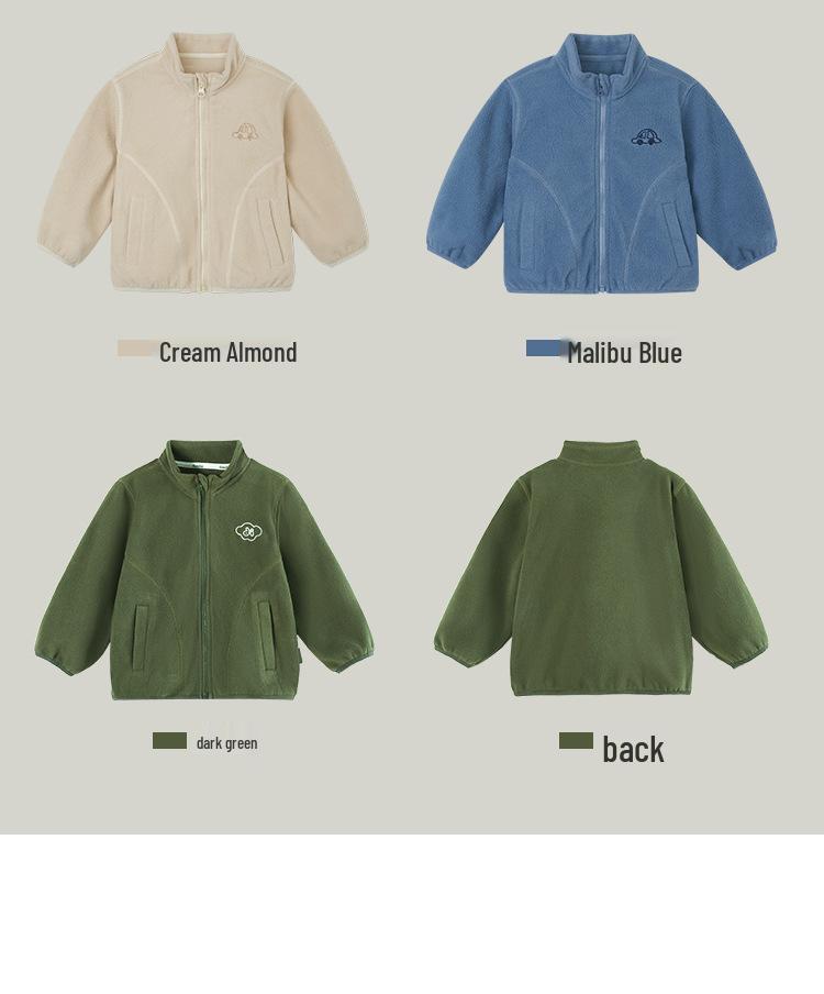 Tongbei 2025 Autumn Kids' Fleece Jackets - Unisex Semi-High Collar Warmth