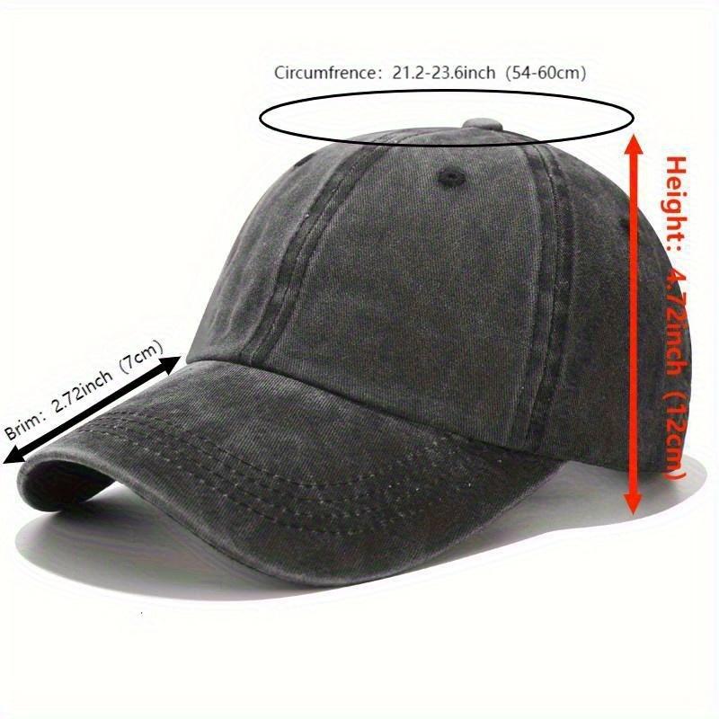 Distressed Retro Baseball Cap Worn Text Slogan Street Culture Adjustable Sun Hat