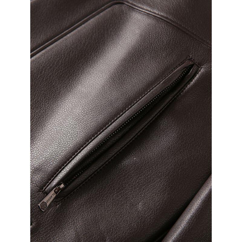 Surprising Than Expected. Highly Recommended. Italian-Style High-End Men's Autumn Casual Stand-Up Collar Pu Leather Jacket Motorcycle Leather Jacket