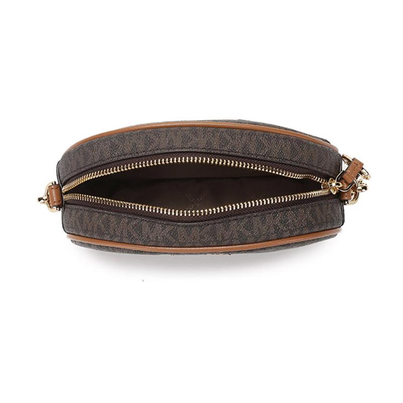 Michael Kors Jet Set Presbyopia Printed Fashion Commuting Artificial Leather Shoulder Crossbody Bag Women's Brown Small
