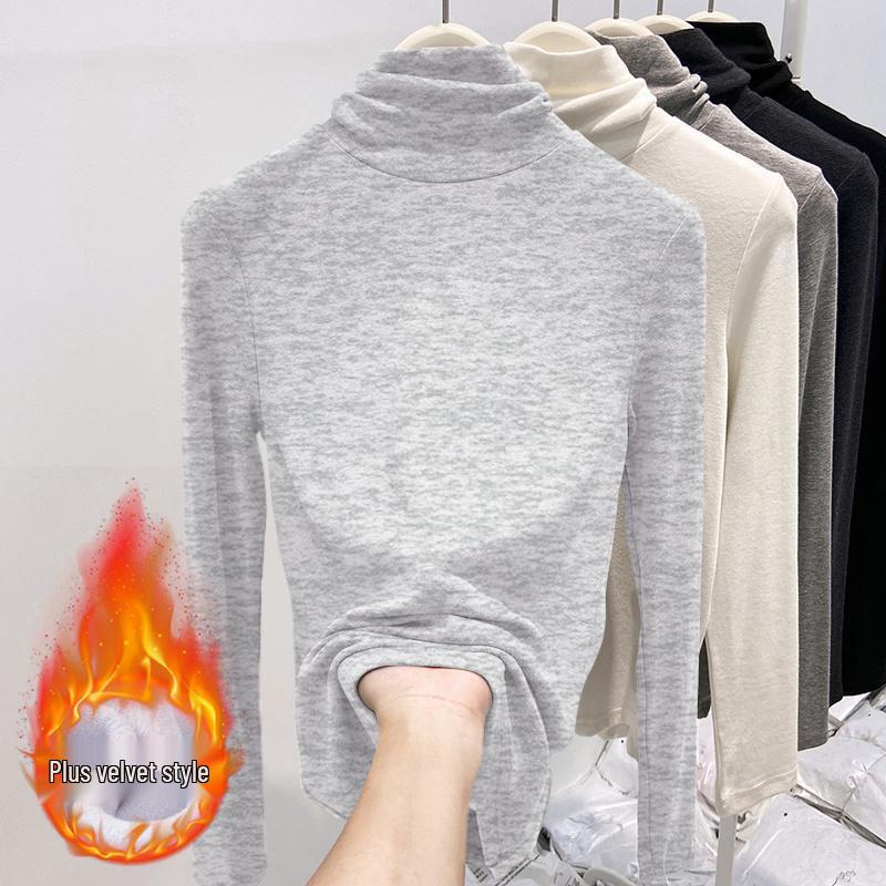 2025 Women's Plush High Neck Thick Winter Slim Fit Long Sleeve Base Layer Top