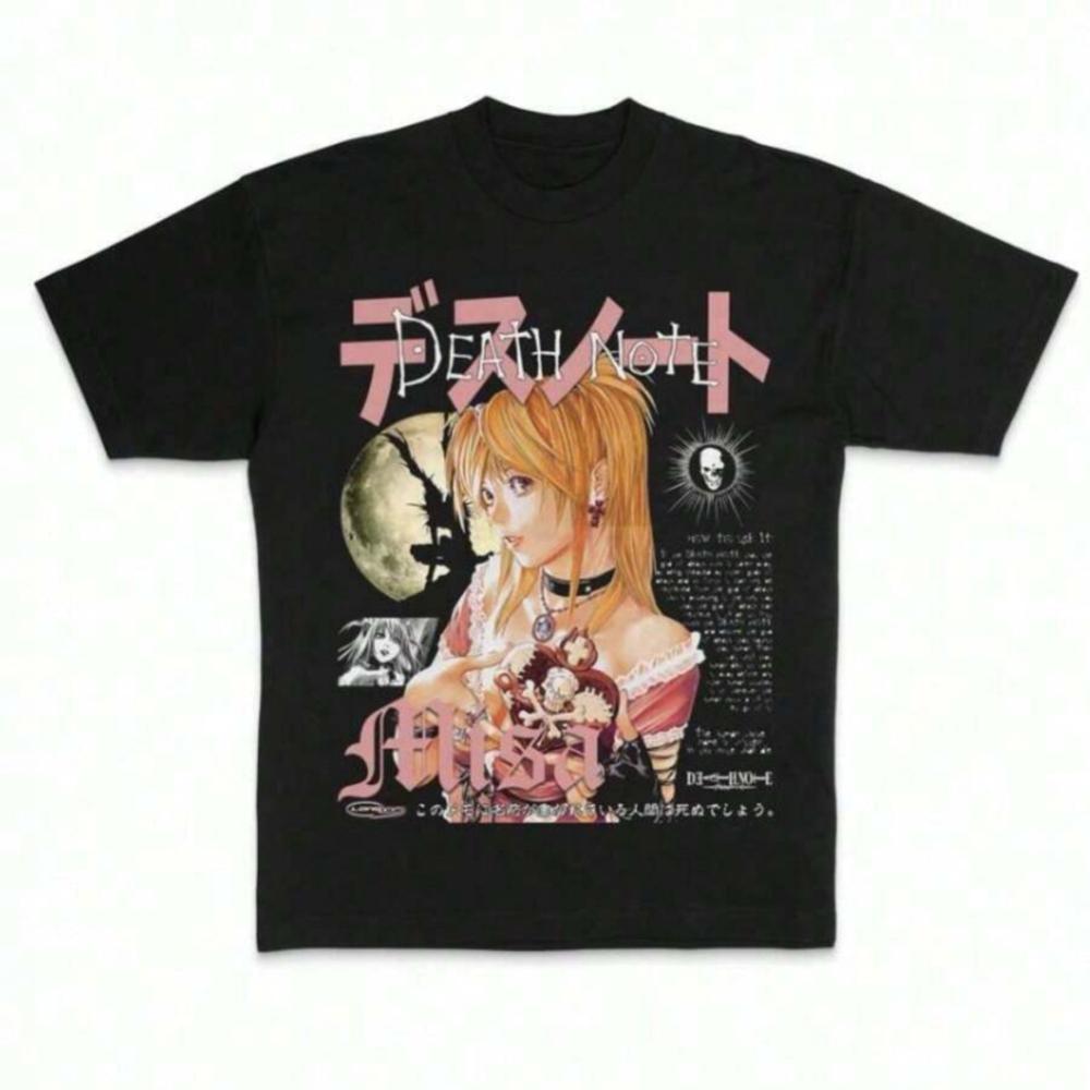 

Retro Graphic Tees Featuring Misa Merchandise for Anime Fans Unisex Shirts Inspired By Comics Tops for Men and Women 3XL