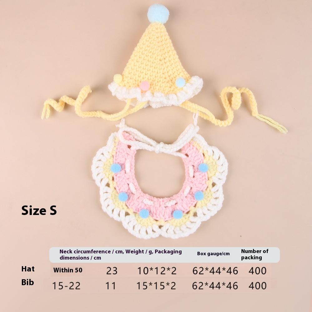 Cat Dog Knit Scarf Hat Adjustable Warm Pet Bib Pendant Cute Drool Bandana for Winter Christmas Pet Items Cat Accessories Pet