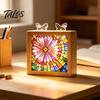 Functional Glowing Home Decor Acrylic Puzzle LED Night Light, 2-In-1 USB Royal Iris Bloom Jigsaw Lamp, DIY Floral Kit Creative Desktop Ambient