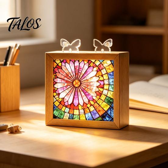 Functional Glowing Home Decor Acrylic Puzzle LED Night Light, 2-In-1 USB Royal Iris Bloom Jigsaw Lamp, DIY Floral Kit Creative Desktop Ambient
