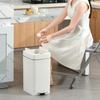 Silent Foot Pedal Trash Can with Double-Open Lid and Sealed Design for Kitchen and Bathroom Use