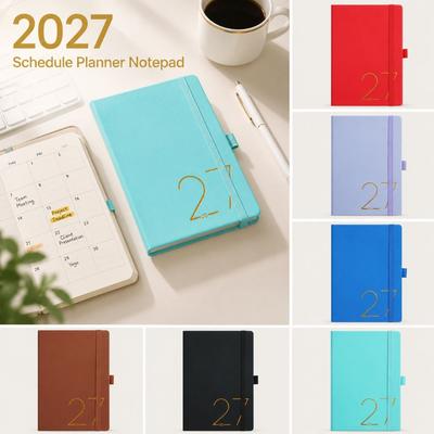 אנגלית 2027 מתכנן לוח זמנים פנקס עמיד בפני שחיקה רשימת מטלות מחברת נסיעות