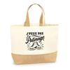 Tote Bag - PLANETEE - I Can't Minimalist - Premium Heavy Cotton - Jute Bottom 48×37×13 Cm (18 Liters) - Cotton Handles