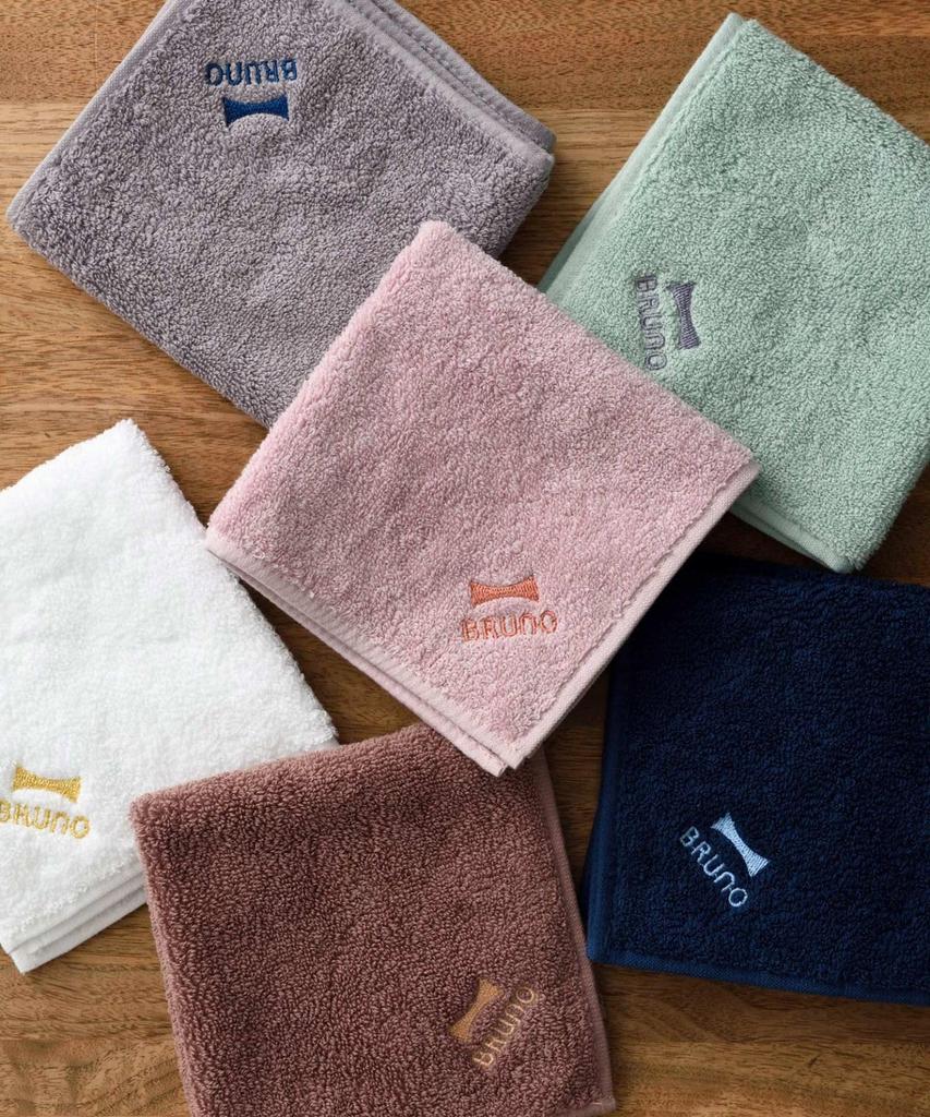 BRUNO BRUNO Logo Embroidered Towel Handkerchief, White, No Size, RBHB004-WH